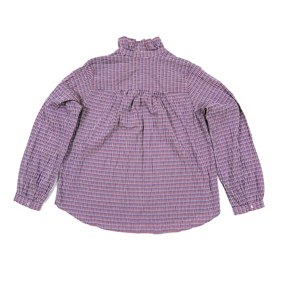 Xirena Caspia Gingham Ruffle Top Blouse Coral Cove Purple Pink - Size S - Picture 2 of 6